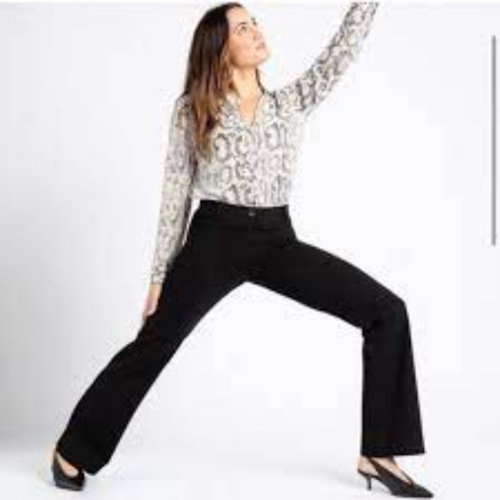 Betabrand Boot Cut Classic Dress Pants Ponte Yoga Black Size Large